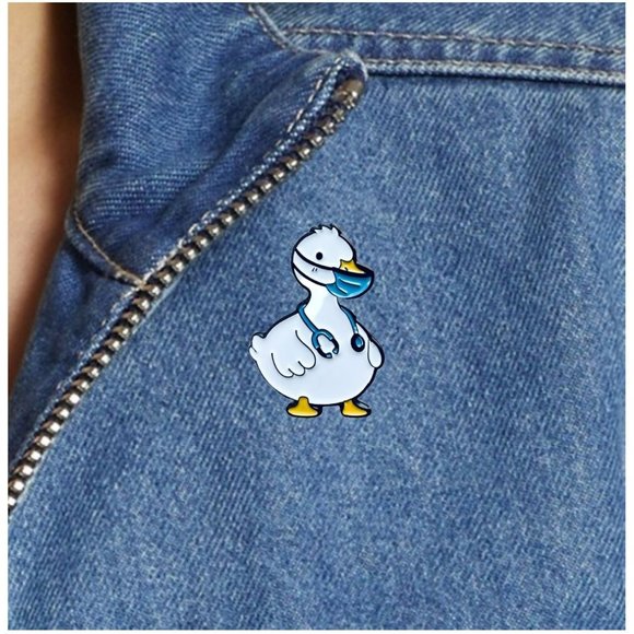 Unbranded Jewelry - New Doctor Duck Animal Brooch Cute Collectible Enamel Pins Lapel Badge Cartoon